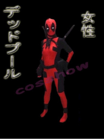 【コスプレ 全身タイツ 衣装】 X-MAN Deadpool DEADPOOL 新発売　X-メン　女性 デッドプール ラバー ライクラ レデイーズ メンズ  レッド  全身タイツ 変装 仮装 cosplay 　ストレッス  コスプレ