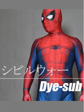 ★★【シビルウォー spiderman Dye-sub】コスプレ衣装 全身タイツ スーツ　ゼンタイ cosplay 伸縮性 コスチューム オーダーメイド スパイダーマン衣装 グッズ 男女兼用 クリスマス ハロウィ イベント 二次会 結婚式