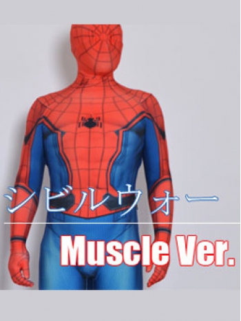 ★★【シビルウォー muscle バージョン】スパイダーマン衣装 スパイダーマン グッズ 全身タイツ スーツ cosplay コスプレ衣装 コスチューム オーダーメイド　男女兼用 クリスマス ハロウィ イベント 二次会結婚式 通気 ステージ