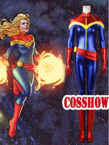 ★Ms. Marvel ミズマーベル 全身タイツ♪アベンジャーズ/インフィニティ・ウォーAvengers Vol.3　キャプテンマーベル　Captain Marvel ゼンタイ cosplay 弾力・伸縮性あり コスチューム　コスプレ衣装 