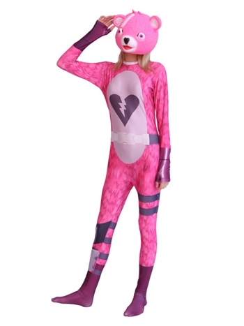 ★全身タイツ Cuddle Team Leader ピンクの熊ちゃん ★Fortnite フォートナイト ゲーム コスチューム cosplay 変装 仮装 サイズ豊富 コス ハロウィン