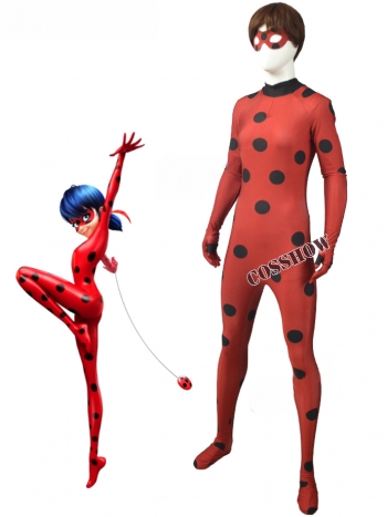 ★全身タイツ スーツ ドット柄 レッド 女性★Miraculous Ladybug コスチューム cosplay 変装 仮装 サイズ豊富 サイズオーダー可能 コス ハロウィン