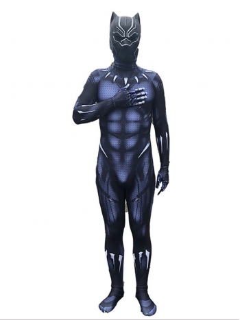 ★全身タイツ Black Panther★ Cosplay ゴムマスク付き コスチューム コスプレ衣装 スーツ サイズ豊富 サイズオーダー可能 変装 仮装 コス ハロウィン