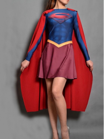 ★全身タイツ 2点セット スーパーガール スーパーマン Superman コスチューム cosplay コスプレ衣装 サイズ豊富 サイズオーダー無料 変装 仮装 コス クリスマス 変身 舞台 ハロウィン