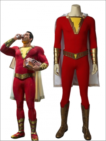 ★シャザム!コスプレ衣装 全身タイツ レッド スーツ ★Shazam! コスチューム cosplay 変装 仮装 サイズ豊富 サイズオーダー可能