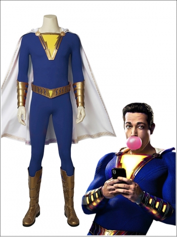 ★シャザム!コスプレ衣装 全身タイツ ブルー スーツ ★Shazam! コスチューム cosplay 変装 仮装 サイズ豊富 サイズオーダー可能