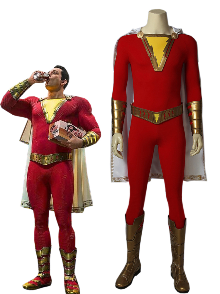 ★シャザム!コスプレ衣装 全身タイツ レッド スーツ ★Shazam! コスチューム cosplay 変装 仮装 サイズ豊富 サイズオーダー可能