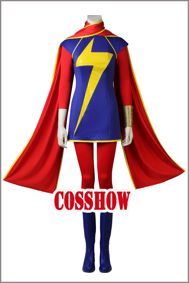 ★Ms. Marvel ミズマーベル 全身タイツ♪アベンジャーズ/インフィニティ・ウォーAvengers Vol.3　キャプテンマーベル　Captain Marvel ゼンタイ cosplay 弾力・伸縮性あり コスチューム　コスプレ衣装