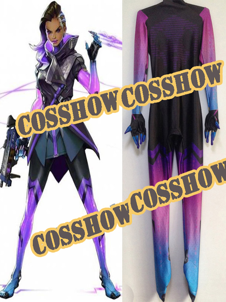 ★全身タイツ Sombra 立体印刷★Overwatch オーバーウオッチ スーツ コスチューム コスプレ衣装 cosplay 無料オーダーメイド サイズ豊富 変装 仮装 コス ハロウィン