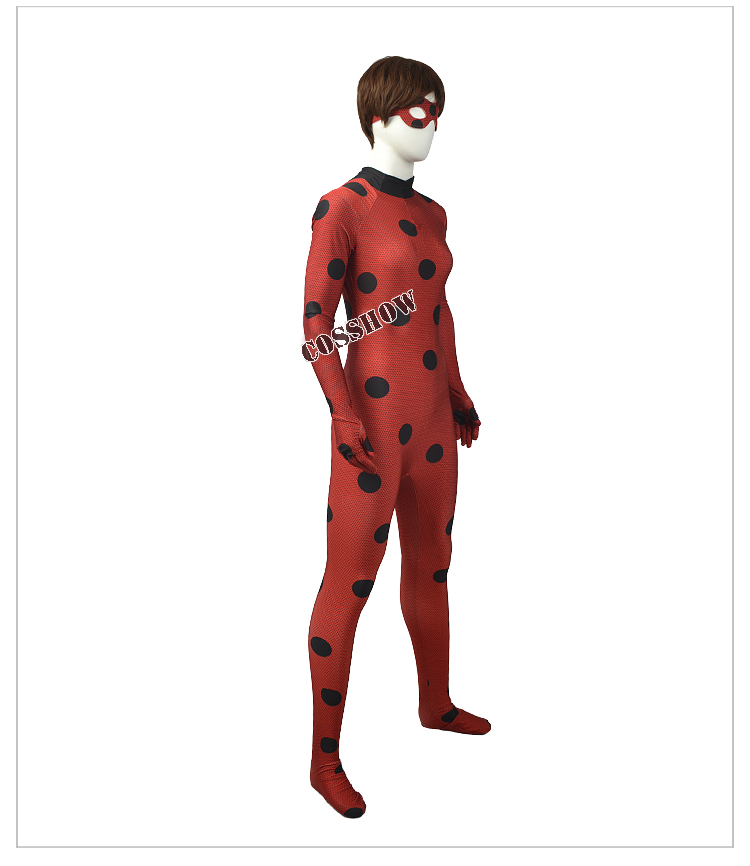 ★全身タイツ スーツ ドット柄　レッド 女性★Miraculous Ladybug コスチューム cosplay 変装 仮装 サイズ豊富 サイズオーダー可能 コス ハロウィン