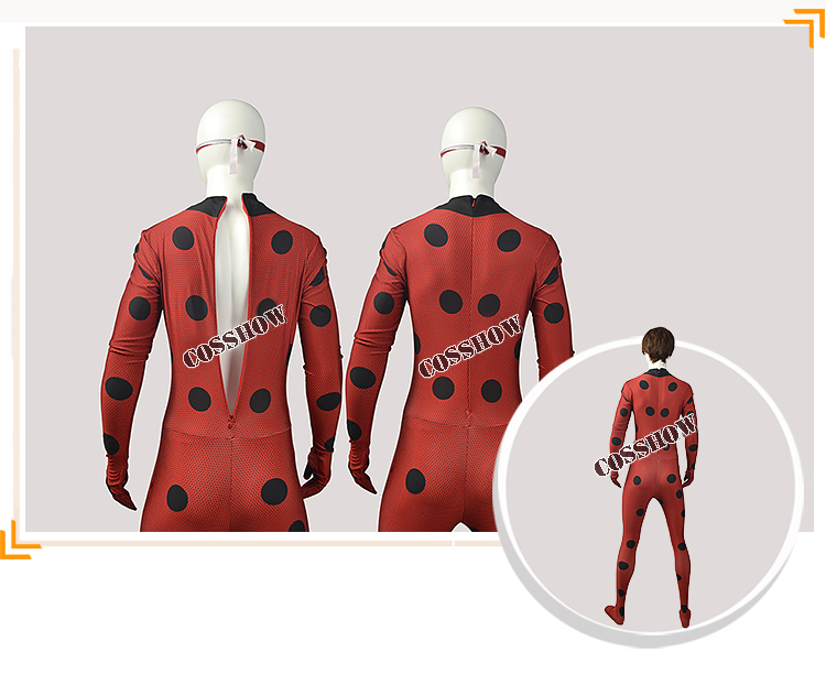 ★全身タイツ スーツ ドット柄　レッド 女性★Miraculous Ladybug コスチューム cosplay 変装 仮装 サイズ豊富 サイズオーダー可能 コス ハロウィン