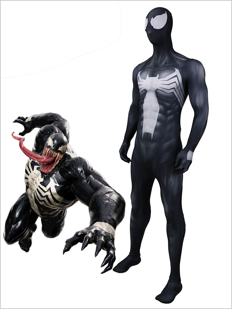 ★Venom Cosplay全身タイツ ヴェノム スパイダーマンスーツ 肌スーツ ベーススーツ★Spider-Man コスチューム ブラック cosplay コスプレ衣装