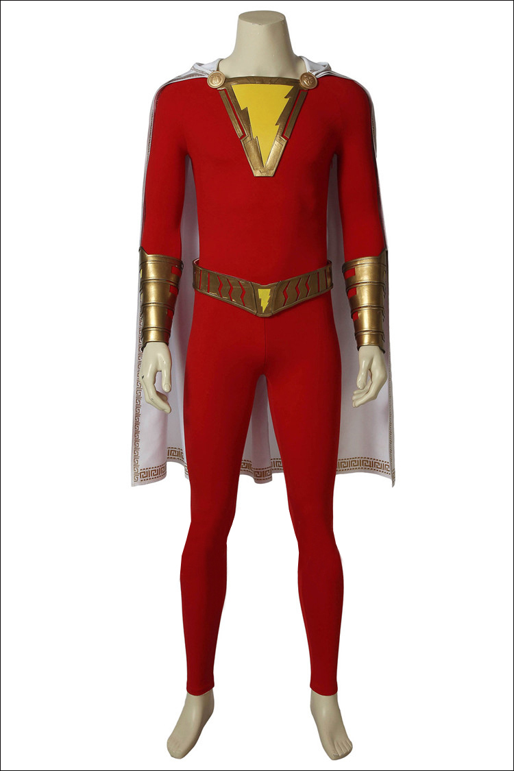 ★シャザム!コスプレ衣装 全身タイツ レッド スーツ ★Shazam! コスチューム cosplay 変装 仮装 サイズ豊富 サイズオーダー可能