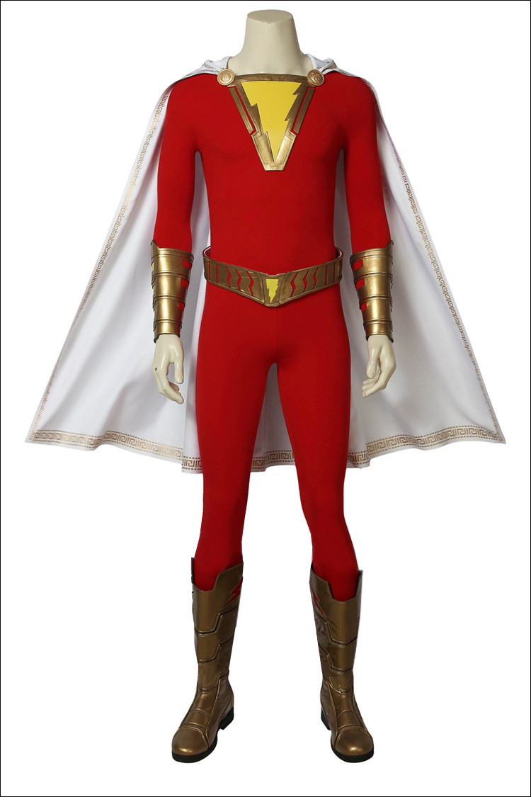 ★シャザム!コスプレ衣装 全身タイツ レッド スーツ ★Shazam! コスチューム cosplay 変装 仮装 サイズ豊富 サイズオーダー可能