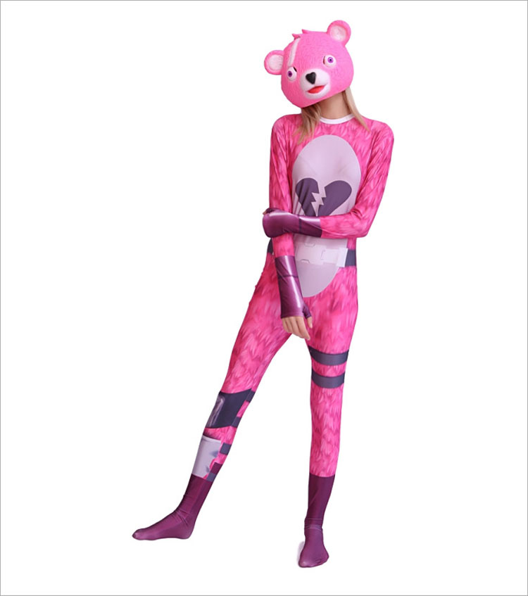 ★全身タイツ ピンクの熊ちゃん ★Fortnite フォートナイト ゲーム コスチューム cosplay 変装 仮装 サイズ豊富 コス ハロウィン