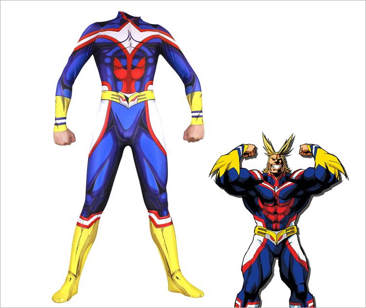 全身タイツ 僕のヒーローアカデミア All Might オールマイト コスプレ コスチューム Printed Spandex Lycra cosplay コスチューム 変装 仮装 高品質 オーダーメイド