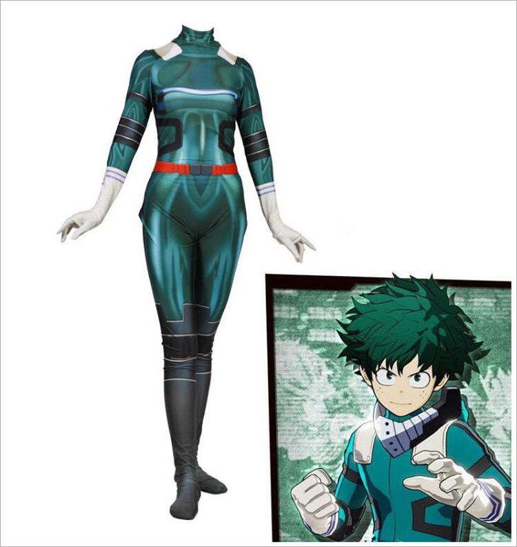 全身タイツ 僕のヒーローアカデミア 緑谷出久 コスプレ コスチューム Printed Spandex Lycra cosplay コスチューム 変装 仮装 高品質 オーダーメイド