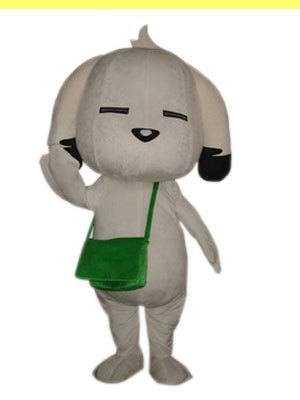 着ぐるみ　いぬ　犬　（白い・緑カバン付き）　本格的 変身 きぐるみ コスチューム 大人用